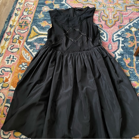 The Kooples Dresses The Kooples Black Satin Pleated Dress Poshmark